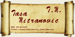 Tasa Mitranović vizit kartica